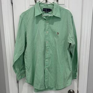 Ralph Lauren Men's Mint Green Button-Down Shirt
